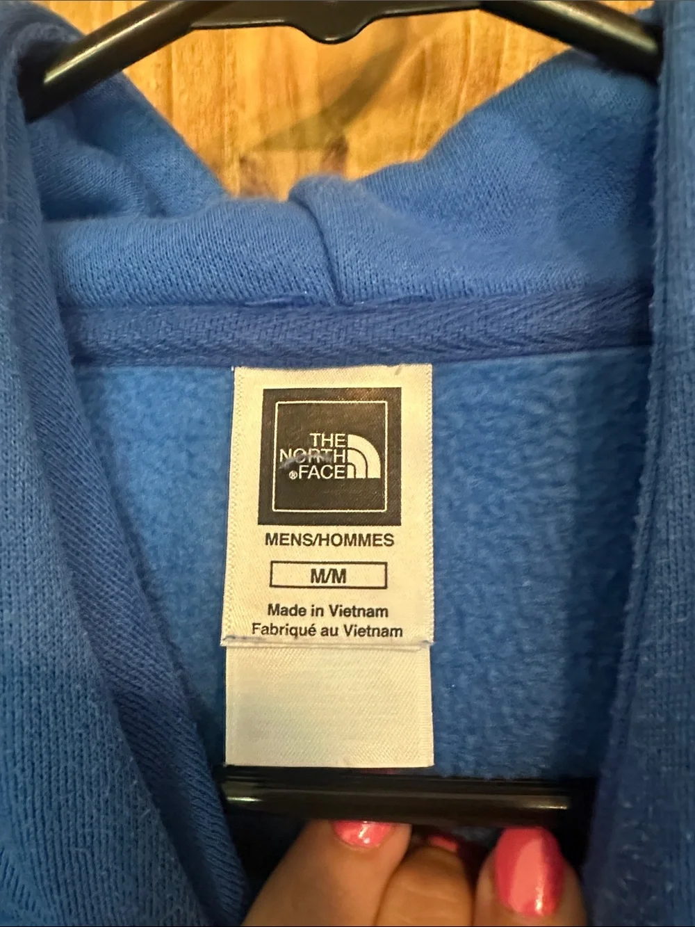 The North Face Blue Pullover Hoodie with White Logo